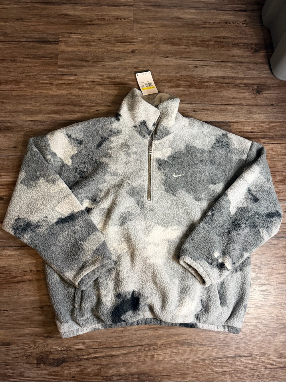 Nike Therma-FIT Half Zip Fleece Sherpa Jacket Grey Camo NWT $140 Men's Size S